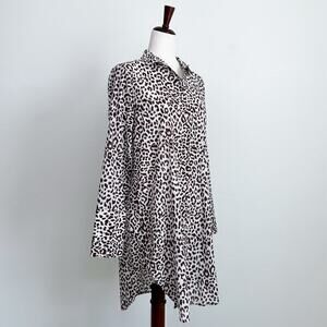 J. Crew Leopard Voile Cotton Button-Up Tunic Cover-Up NWT